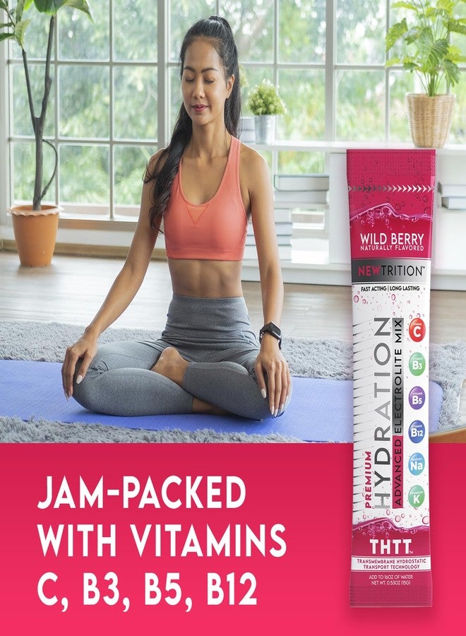 NewTrition Hydration Powder, Wild Berry Pack of 24 Electrolyte Powder Packets, Naturally Flavored Hydrating Packets for Water, Fast Acting Hydrate Electrolytes with Vitamins B & C, Energy & Recovery - Image 5